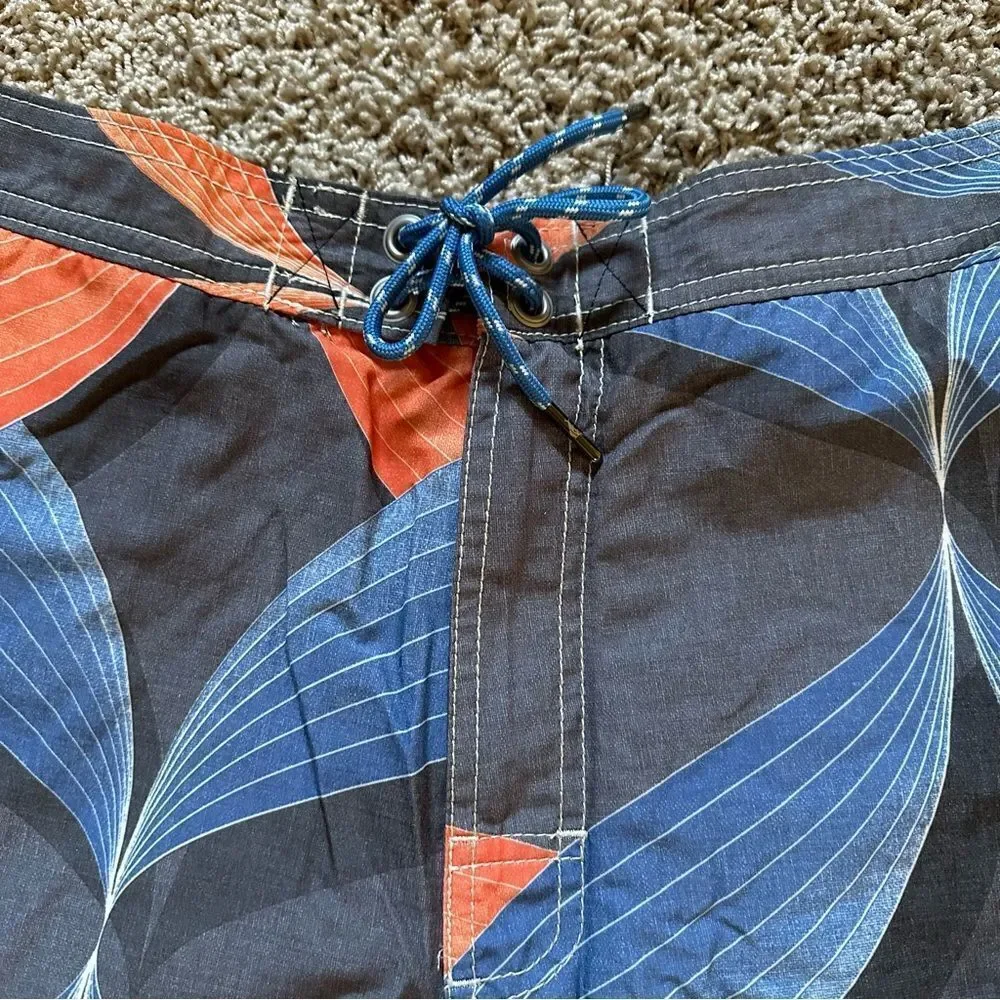 Tommy Bahama Relax Mens MEDIUM GREY ORANGE BLUE Board shorts Swim Trunks